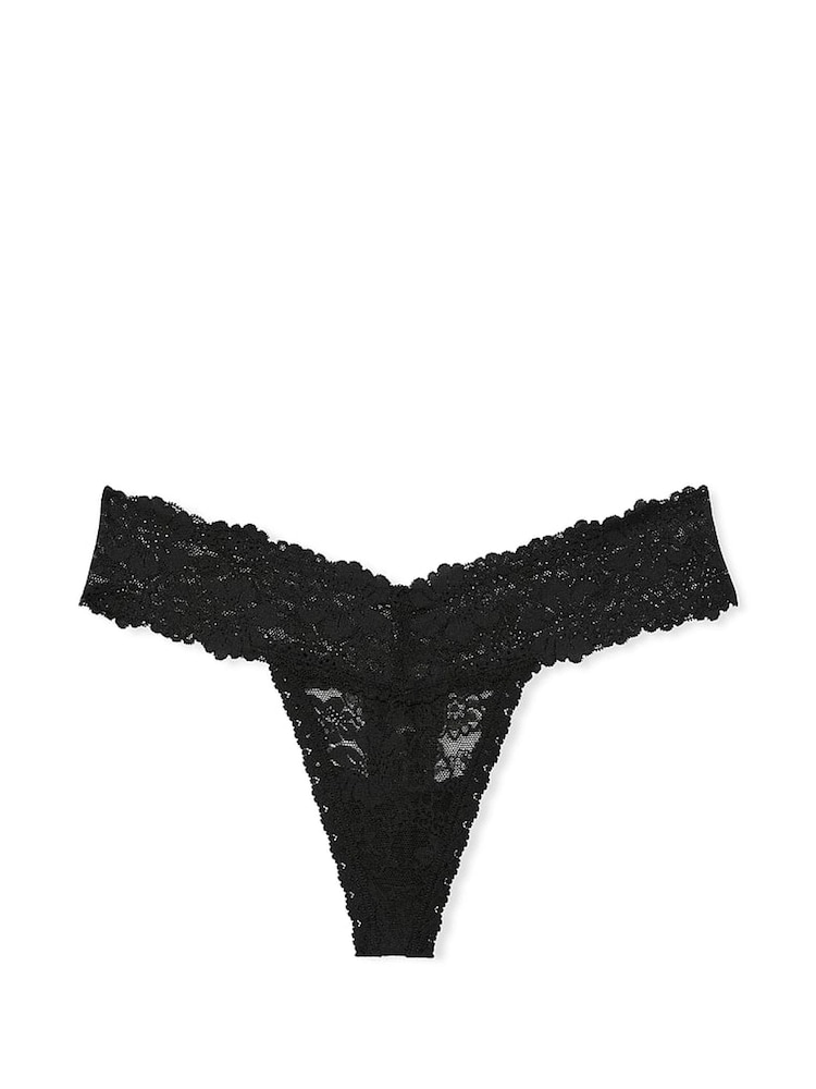 Victoria's Secret PINK Black Lace Thong Knickers - Image 3 of 3
