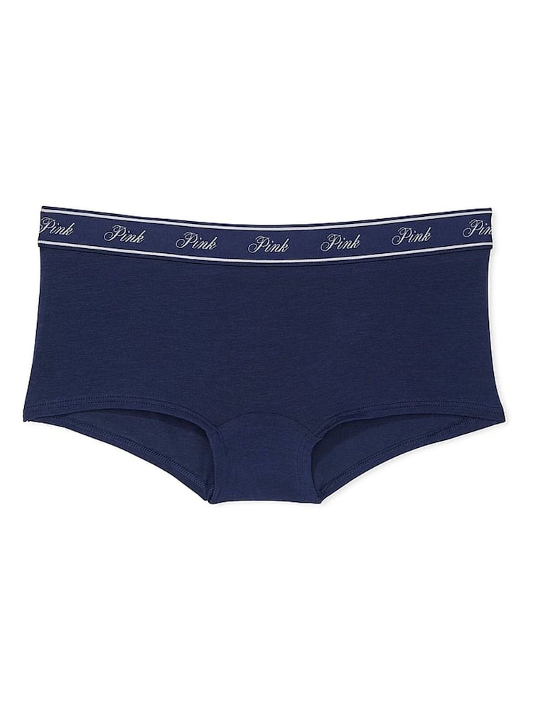 Victoria's Secret PINK Midnight Navy Blue Short Cotton Logo Knickers - Image 3 of 3