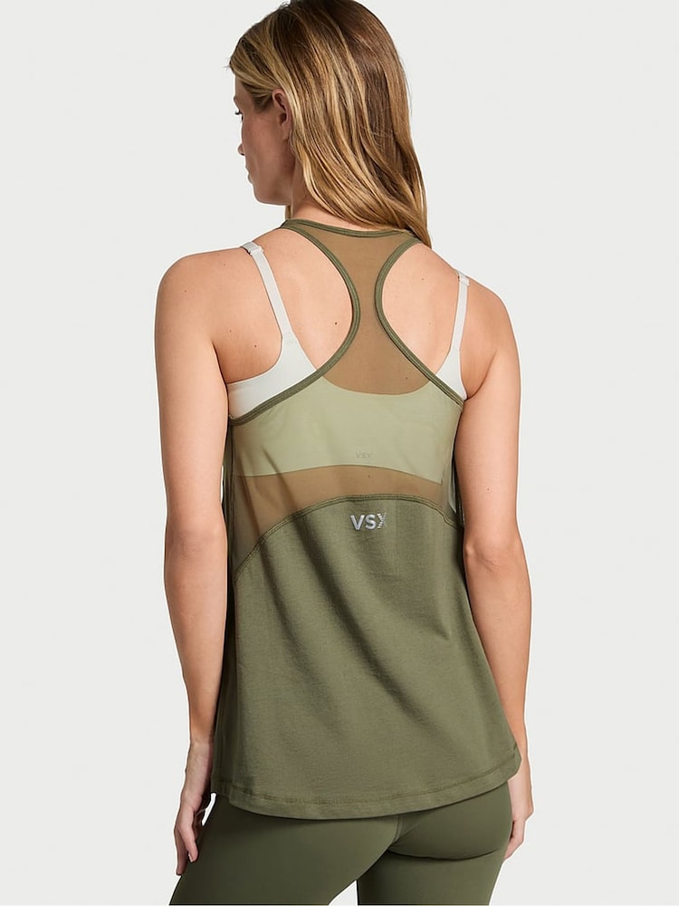 Victoria's Secret Desert Cactus Green Racerback Mesh Tank Top - Image 2 of 2