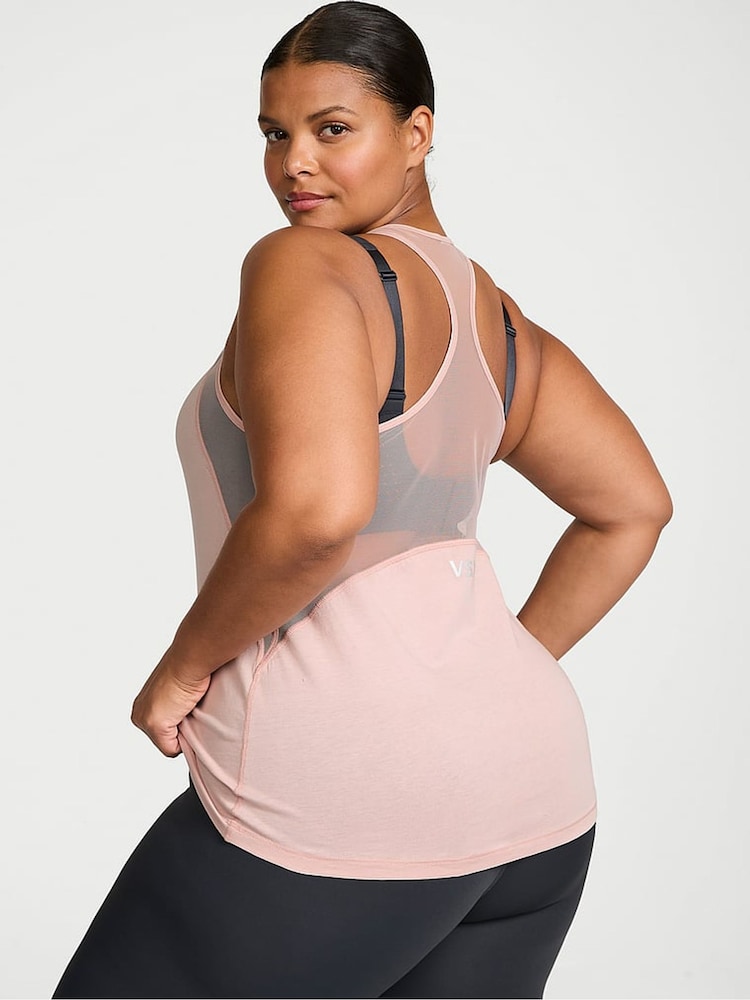 Victoria's Secret Bare Pink Racerback Mesh Tank Top - Image 2 of 2