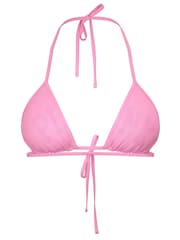 Victoria's Secret PINK Pink Diamante Logo Triangle Terry Bikini Top - Image 3 of 3