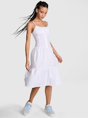 Victoria's Secret PINK Bright White Prarie Poplin Midi Dress - Image 1 of 3