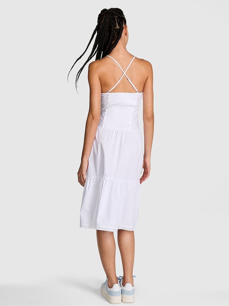 Victoria's Secret PINK Bright White Prarie Poplin Midi Dress - Image 2 of 3