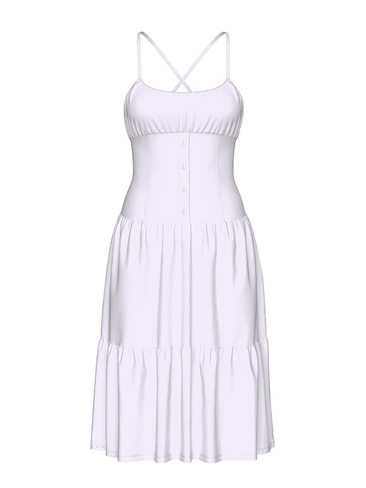 Victoria's Secret PINK Bright White Prarie Poplin Midi Dress - Image 3 of 3