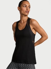 Victoria's Secret Black Racerback Mesh Tank Top - Image 1 of 2