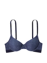 Victoria's Secret PINK Dark Blue Denim Print T Shirt Bra - Image 1 of 2