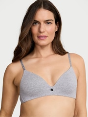 Grijs gemêleerd - Victoria's Secret katoenen beha met logo - Image 1 of 3
