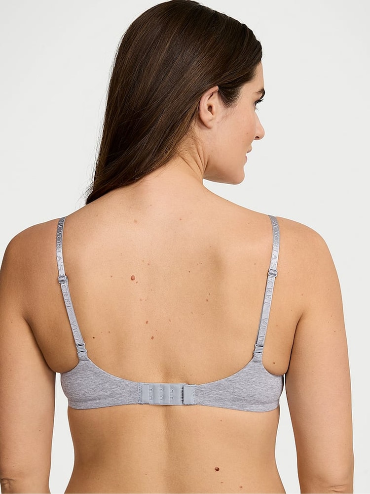 Grijs gemêleerd - Victoria's Secret katoenen beha met logo - Image 2 of 3