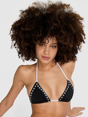 Victoria's Secret PINK Black Cape May Triangle Bikini Top - Image 1 of 4
