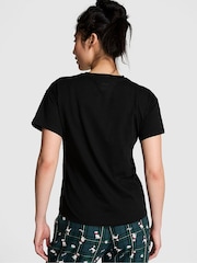 Victoria's Secret PINK Black Cotton Pyjama T-Shirt - Image 2 of 3