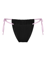 Victoria's Secret PINK Black Tie Side String Cheeky Terry Bikini Bottom - Image 4 of 4