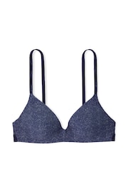 Donkerblauwe denimprint - Victoria's Secret roze push-up beha - Image 1 of 1