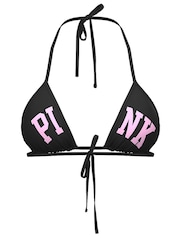Victoria's Secret PINK Black Logo Triangle Triangle Terry Bikini Top - Image 3 of 3