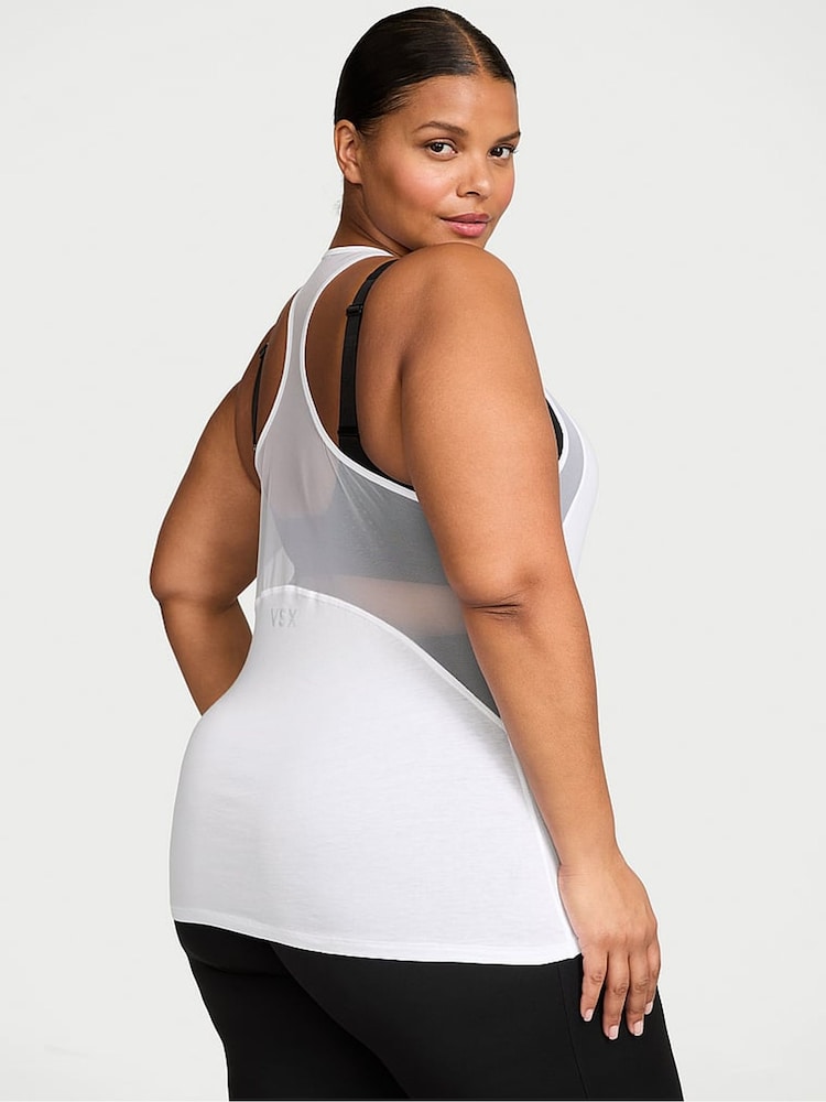 Victoria's Secret White Racerback Mesh Tank Top - Image 2 of 2