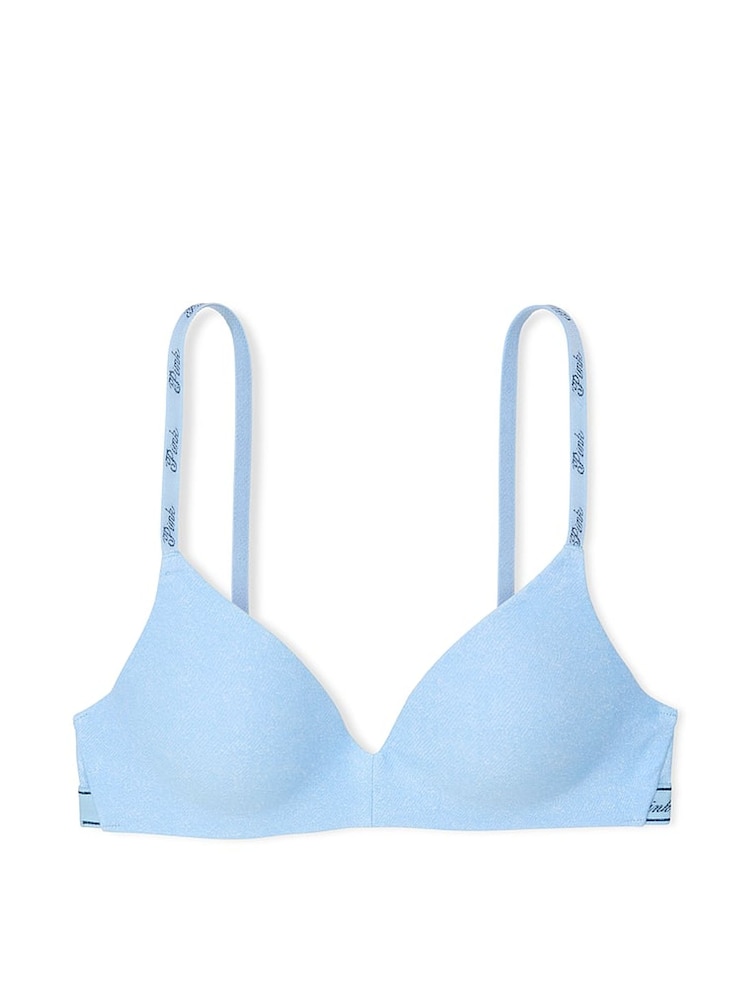 Denim-Print, Hellblau - Victoria's Secret PINK BH - Image 1 of 1