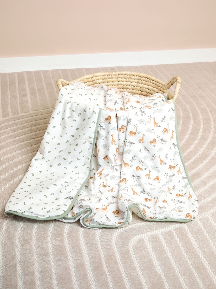 JoJo Maman Bébé Safari Muslin Blanket - Image 1 of 5 JoJo Maman Bébé Safari Muslin Blanket - Image 1 of 5