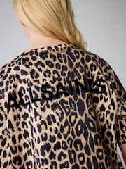 smALLSAINTS Leopard Oversized Girls Crew 100% Cotton T-Shirt - Image 6 of 11