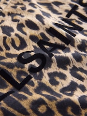 smALLSAINTS Leopard Oversized Girls Crew 100% Cotton T-Shirt - Image 9 of 11