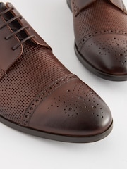 Brown Embossed Toecap Shoes - Image 5 of 8
