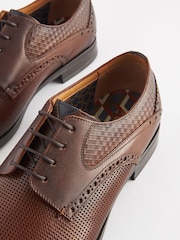 Brown Embossed Toecap Shoes - Image 6 of 8