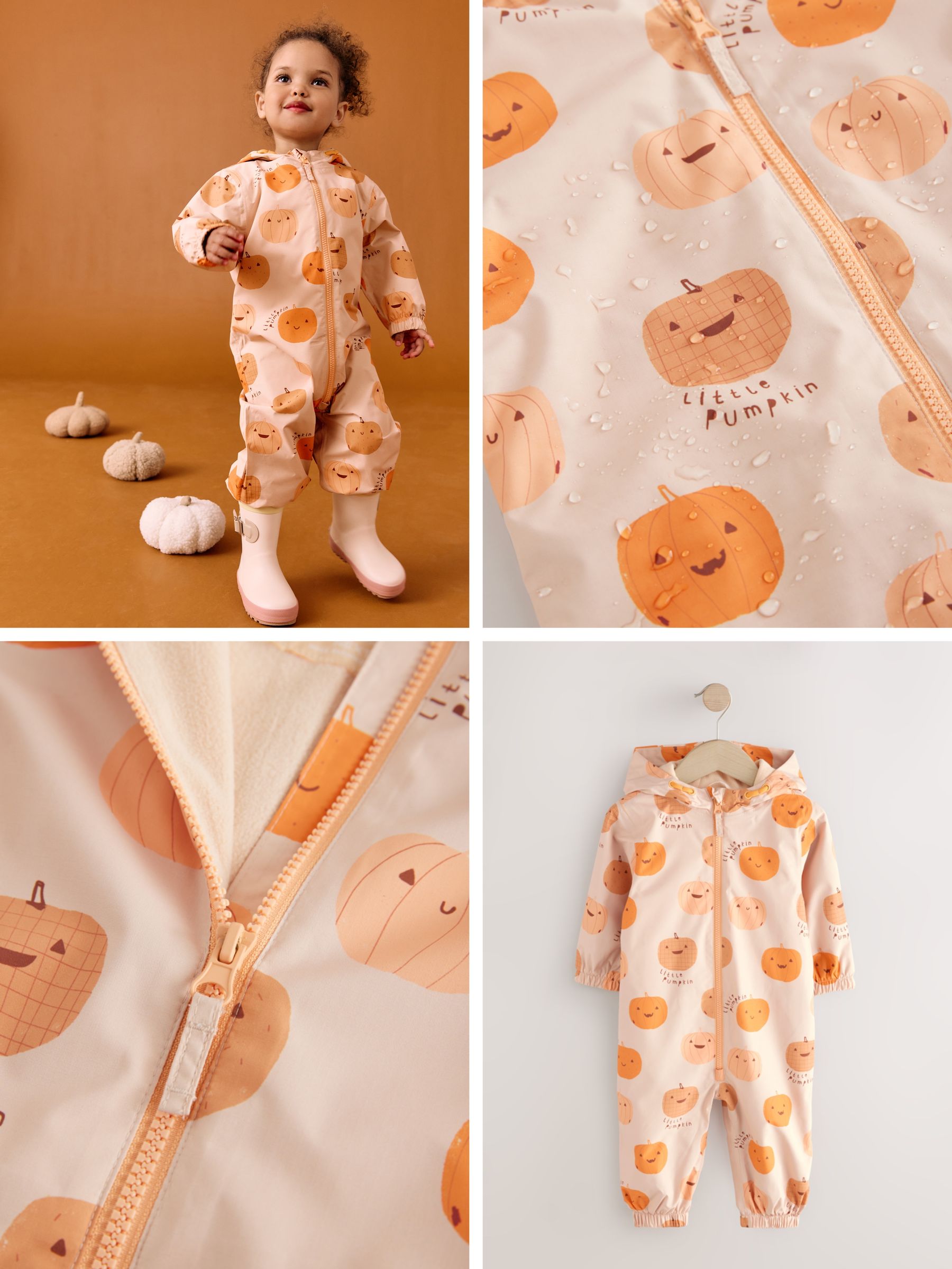 Buy Orange Pumpkin Waterproof Printed Puddlesuit (3mths-7yrs) from
