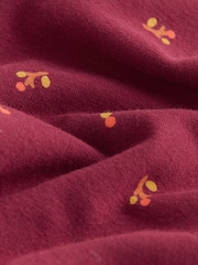 Burgundy Red Ditsy Floral Plain Leggings (3mths-7yrs) - Image 3 of 4