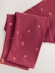 Burgundy Red Ditsy Floral Plain Leggings (3mths-7yrs) - Image 4 of 4