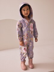 Purple Waterproof Printed Puddlesuit (3mths-7yrs) - Image 2 of 8