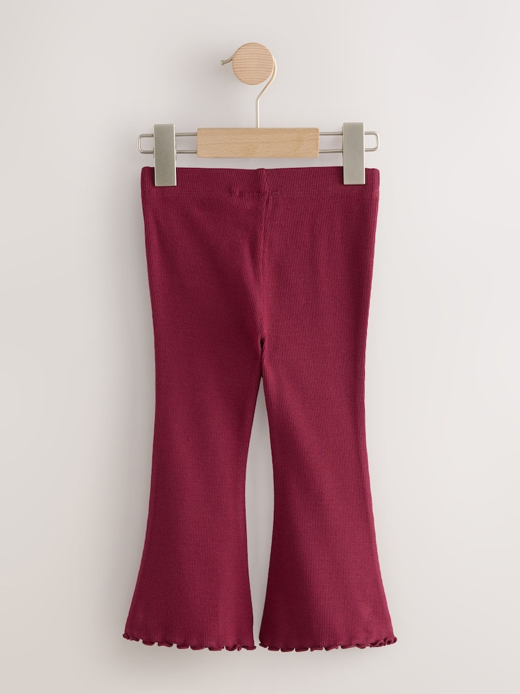 Burgundy Red Rib Flare Leggings (3mths-7yrs) - Image 6 of 8