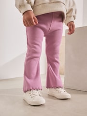 Mauve Purple Rib Flare Leggings (3mths-7yrs) - Image 1 of 7