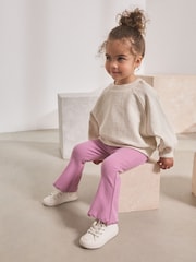 Mauve Purple Rib Flare Leggings (3mths-7yrs) - Image 2 of 7