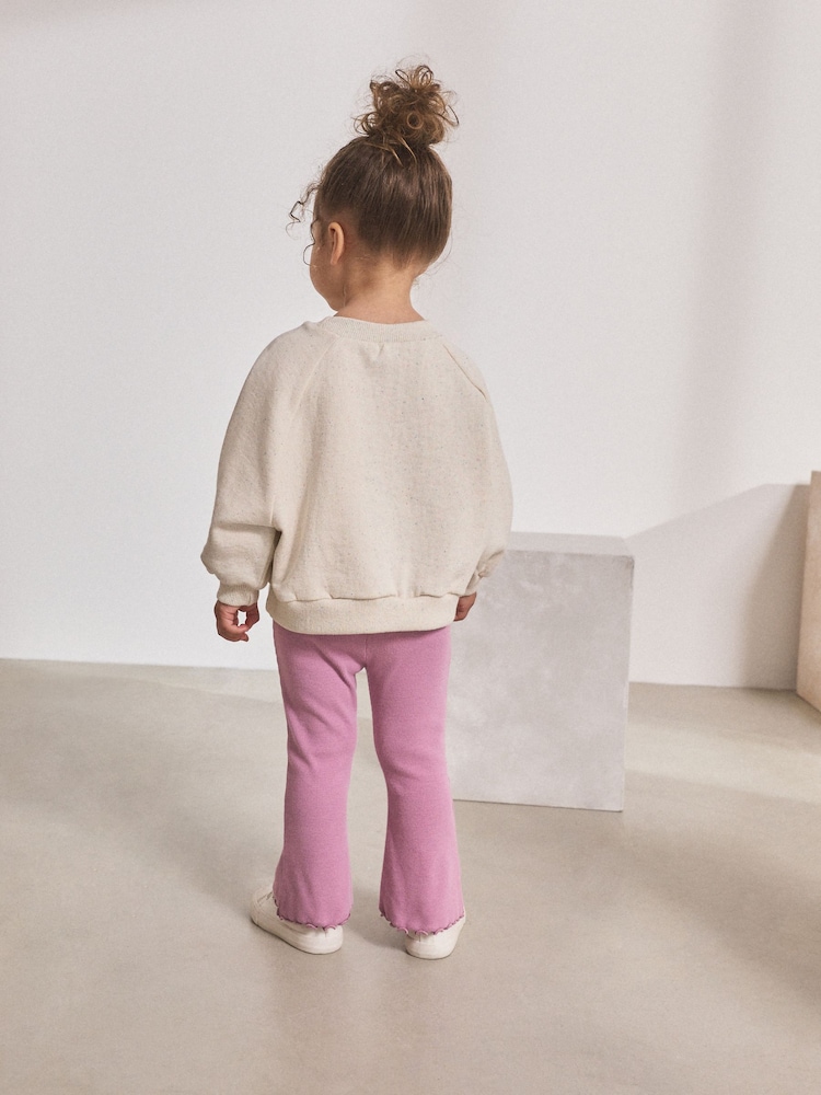 Mauve Purple Rib Flare Leggings (3mths-7yrs) - Image 3 of 7