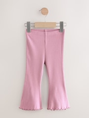 Mauve Purple Rib Flare Leggings (3mths-7yrs) - Image 4 of 7