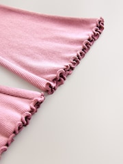 Mauve Purple Rib Flare Leggings (3mths-7yrs) - Image 6 of 7