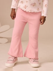Pink Rib Flare Leggings (3mths-7yrs) - Image 1 of 10