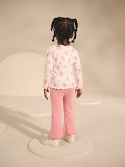 Pink Rib Flare Leggings (3mths-7yrs) - Image 5 of 10