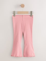 Pink Rib Flare Leggings (3mths-7yrs) - Image 6 of 10