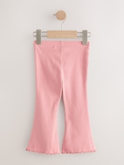 Pink Rib Flare Leggings (3mths-7yrs) - Image 7 of 10