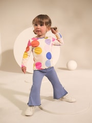 Blue Rib Flare Leggings (3mths-7yrs) - Image 1 of 8