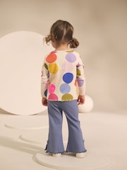 Blue Rib Flare Leggings (3mths-7yrs) - Image 3 of 8