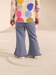 Blue Rib Flare Leggings (3mths-7yrs) - Image 4 of 8