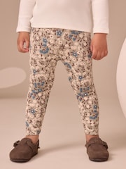 Sage Blue/Green Floral - Gerippte Leggings (3Monate -7Jahre) - Bild 1 von 8