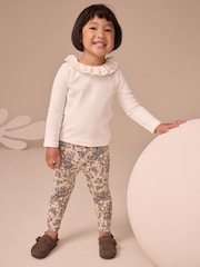 Sage Blue/Green Floral - Gerippte Leggings (3Monate -7Jahre) - Bild 2 von 8