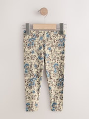 Sage Blue/Green Floral - Gerippte Leggings (3Monate -7Jahre) - Bild 5 von 8