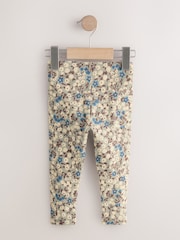 Sage Blue/Green Floral - Gerippte Leggings (3Monate -7Jahre) - Bild 6 von 8