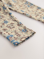 Sage Blue/Green Floral - Gerippte Leggings (3Monate -7Jahre) - Bild 8 von 8