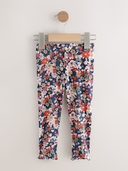Marineblau mit floralem Muster - Gerippte Leggings (3Monate -7Jahre) - Bild 5 von 8