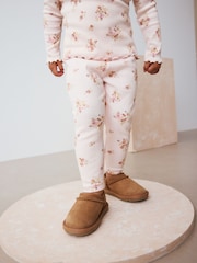 Ecru/Weiss/Geblümt - Gerippte Leggings (3Monate -7Jahre) - Bild 1 von 9
