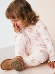 Ecru/Weiss/Geblümt - Gerippte Leggings (3Monate -7Jahre) - Bild 2 von 9