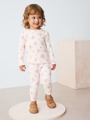 Ecru/Weiss/Geblümt - Gerippte Leggings (3Monate -7Jahre) - Bild 4 von 9